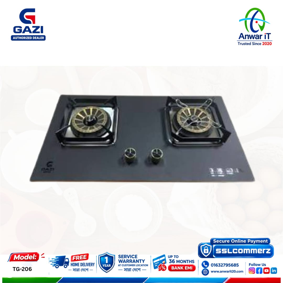 Gazi Smiss TG-206 Premium Double Burner Gas Stove