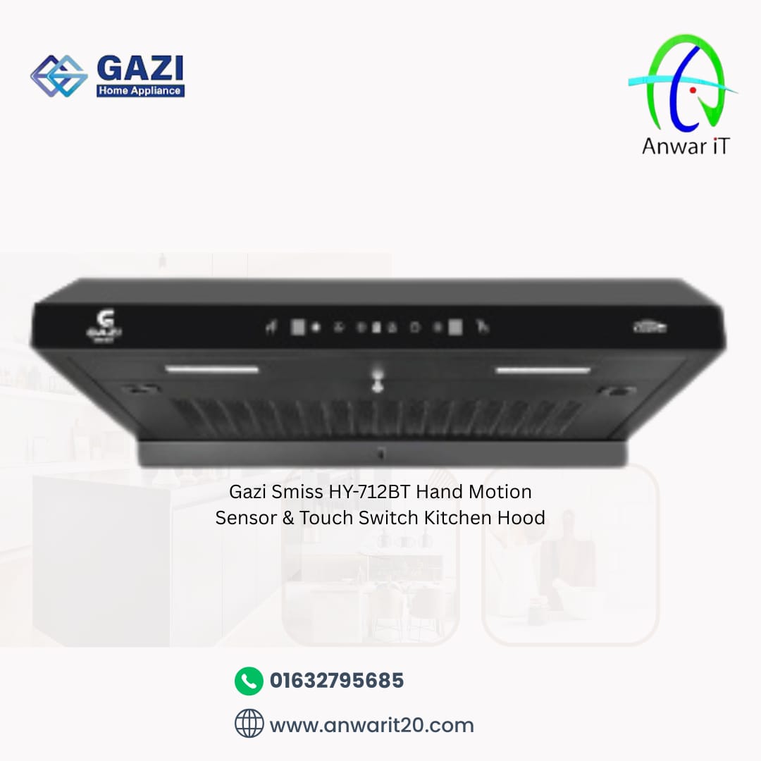Gazi Smiss HY-712BT Hand Motion Sensor & Touch Switch Kitchen Hood