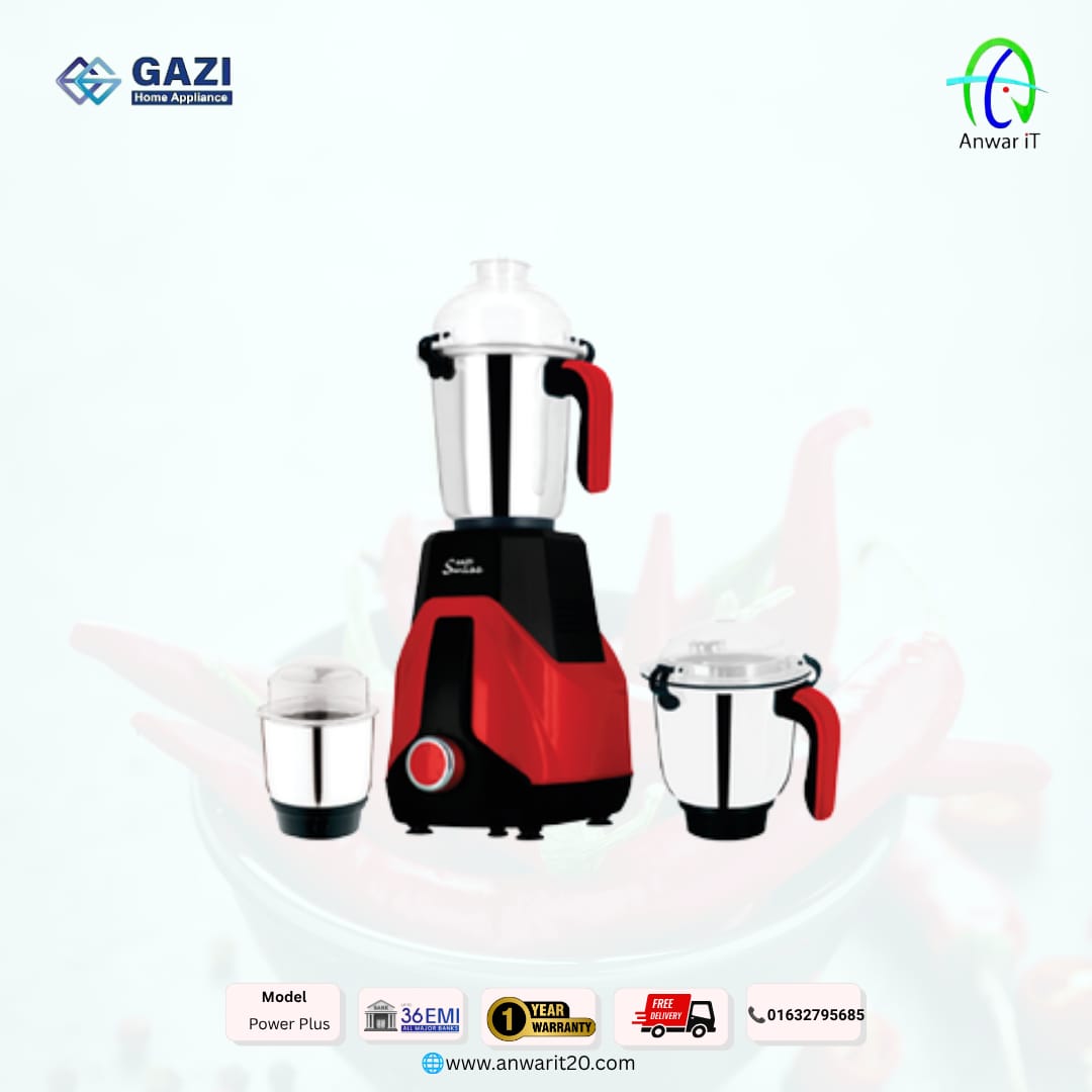 Gazi Smiss POWER PLUS Mixer Grinder | Powerful 1200W Blender & Grinder for Modern Kitchens