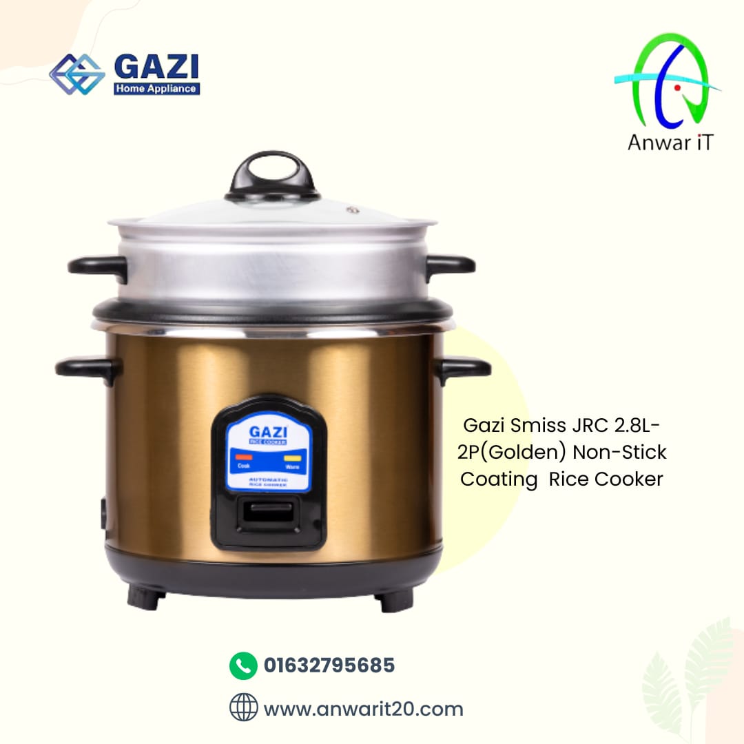 Gazi Smiss JRC 2.8L-2P(Golden) Non-Stick Coating  Rice Cooker