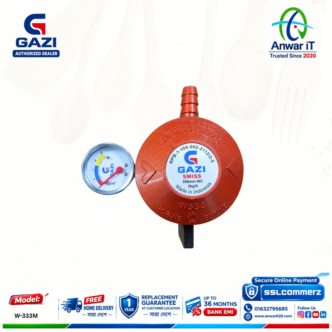 Gazi Smiss W-333M Safety LPG Regulator – Reliable Gas Control