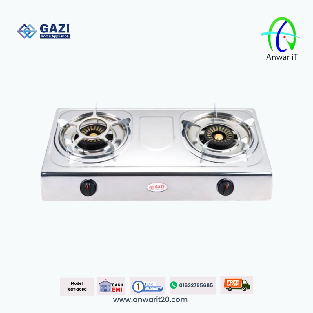 Gazi GST-205C Premium Gas Stove – Smart & Stylish Cooking Solution for Modern Kitchen
