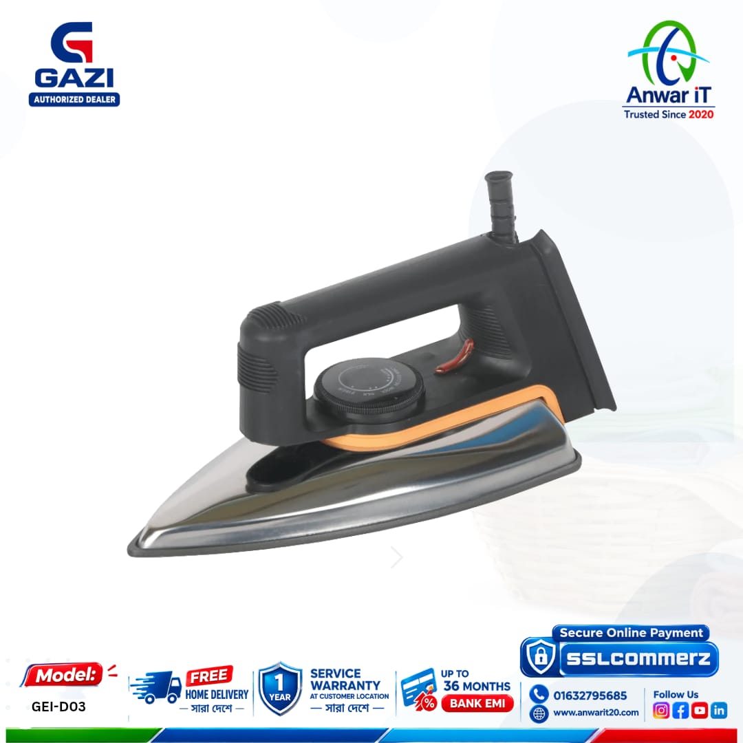 Gazi Smiss GEI-D03 Dry Iron | Efficient & Reliable Ironing Solution