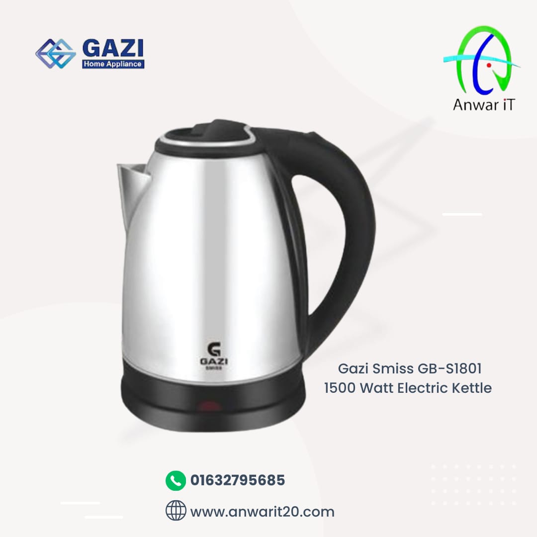  Gazi Smiss GB-S1801 1500 Watt Electric Kettle
