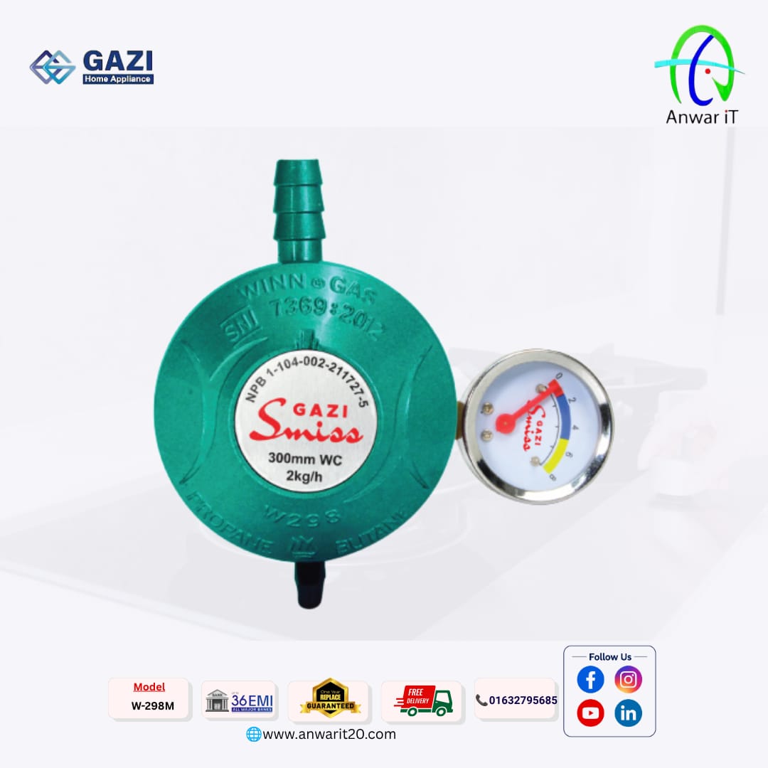 Gazi Smiss W-298M Safety LPG Gas Regulator | Low-Pressure Gas Regulator