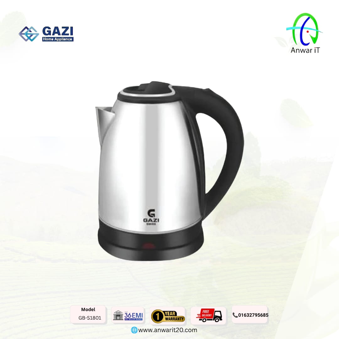 Gazi Smiss GB-S1801 Premium Electric Kettle | Fast Boiling & Modern Design