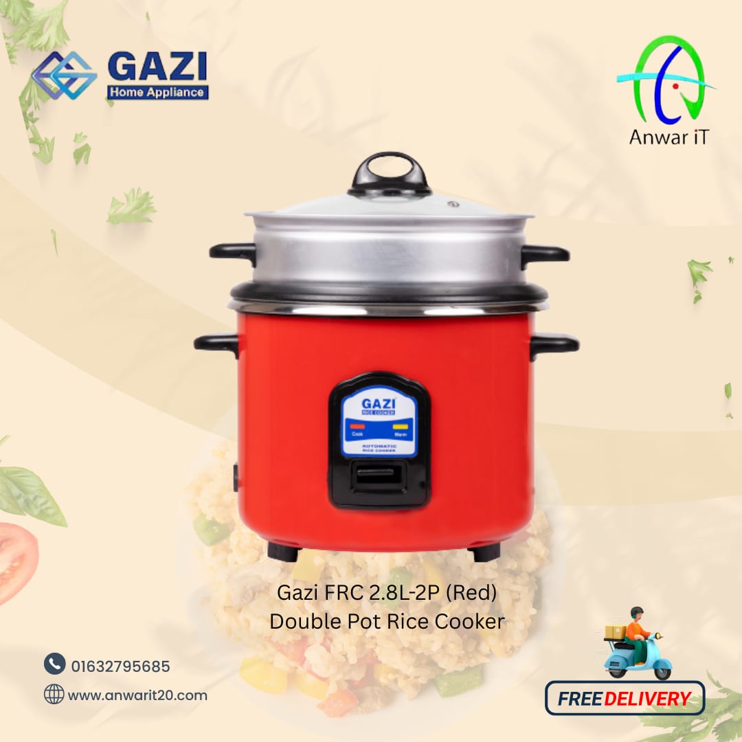 Gazi FRC 2.8L-2P (Red) Double Pot Rice Cooker