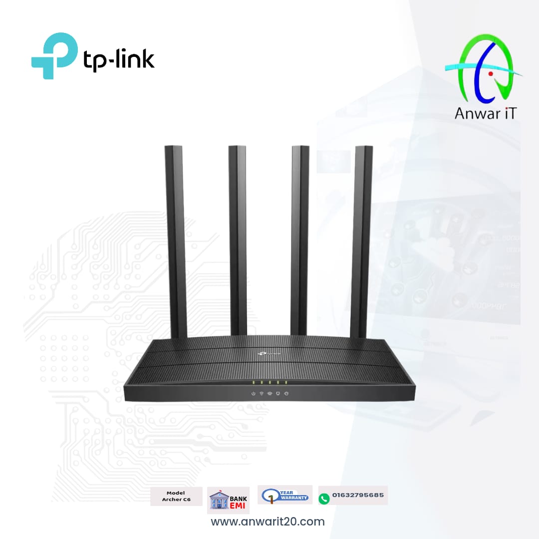TP-Link Archer C6 AC1200 MU-MIMO Gigabit Wi-Fi Router | 1200Mbps High-Speed Connectivity