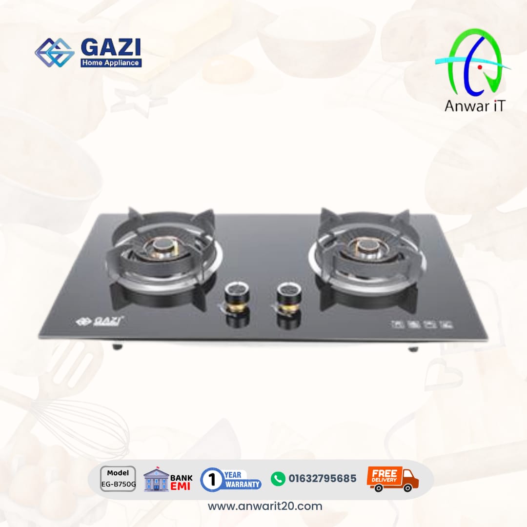 Gazi EG-B750G Gas Stove | Durable & Efficient 2 Burner Cooker