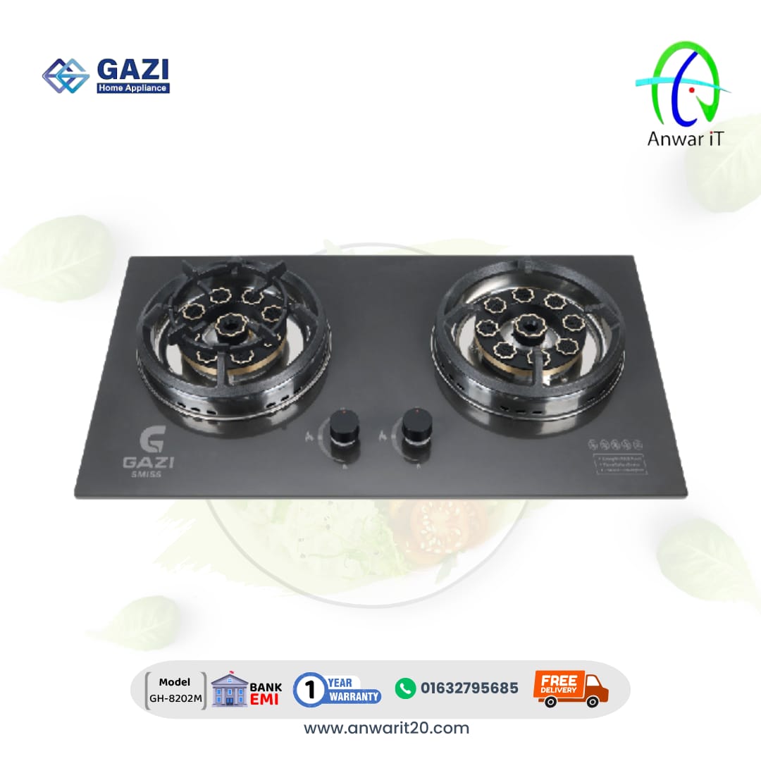 Gazi Smiss GH-8202M Gas Stove | Stylish & High Efficiency Kitchen Burner