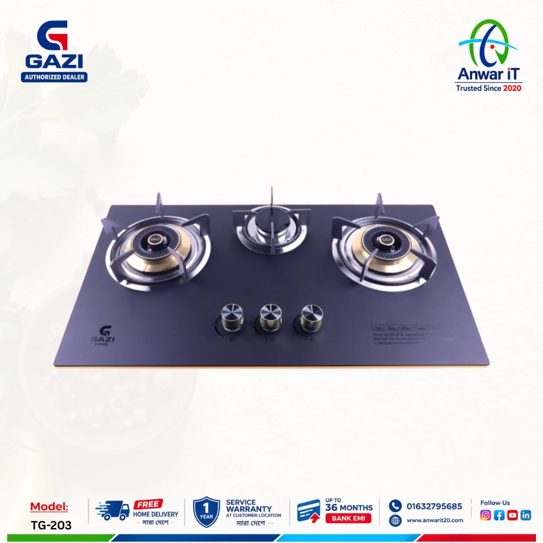 Gazi Smiss TG-203 Gas Stove – Smart & Durable Cooking Solution for Modern Kitchens