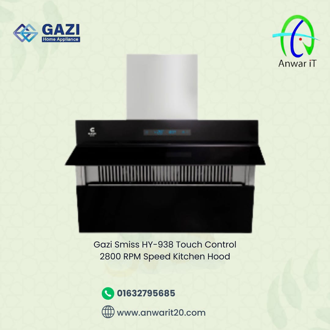 Gazi Smiss HY-938 Touch Control 2800 RPM Speed Kitchen Hood