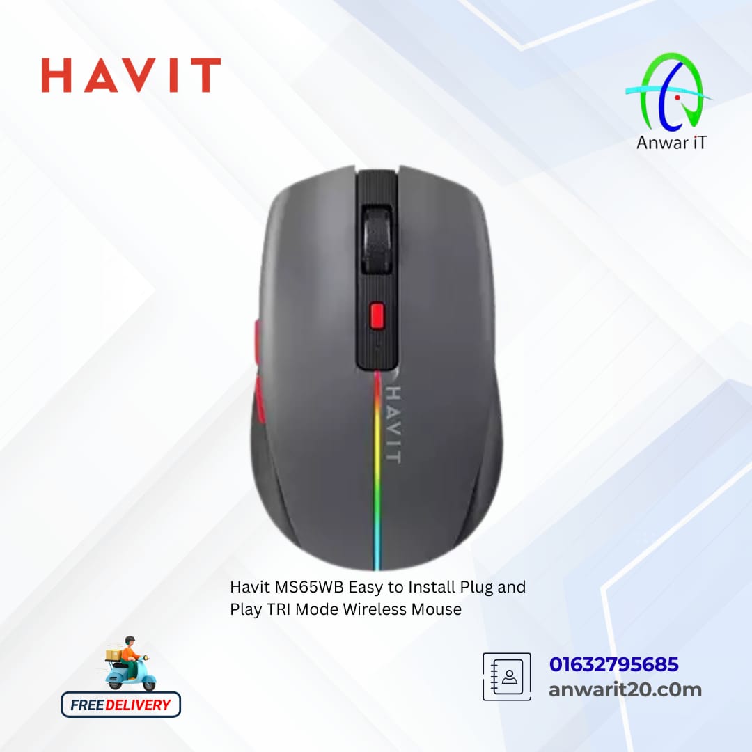 Havit MS65WB Easy to Install Plug and Play TRI Mode Wireless Mouse