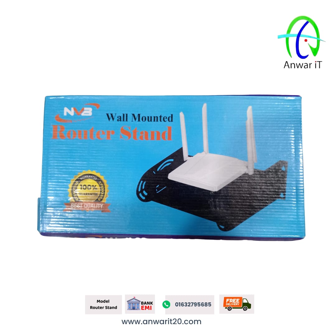 NVB Premium Wall-Mounted Metal Router Stand for WiFi Router & ONU 2