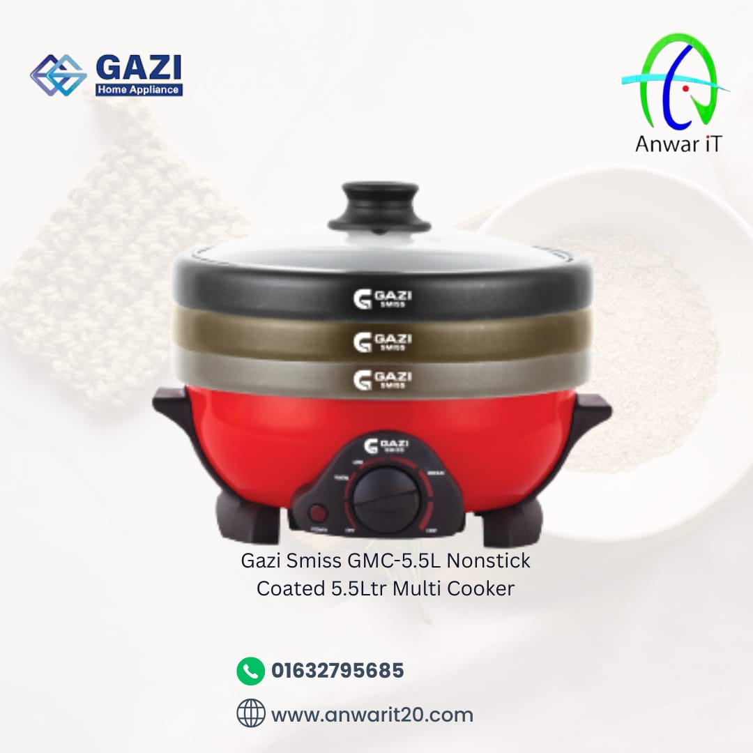 Gazi Smiss GMC-5.5L Nonstick Coated 5.5Ltr Multi Cooker