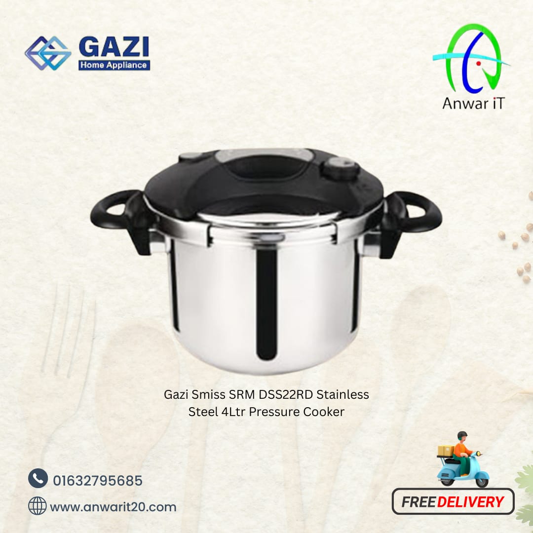 Gazi Smiss SRM DSS22RD Stainless Steel 4Ltr Pressure Cooker