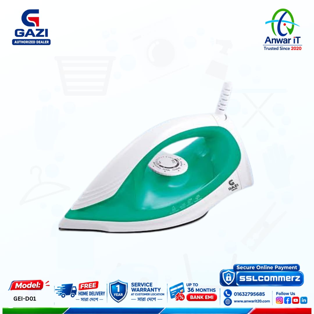 Gazi Smiss GEI-D01 Dry Iron | Reliable Performance & Easy Ironing