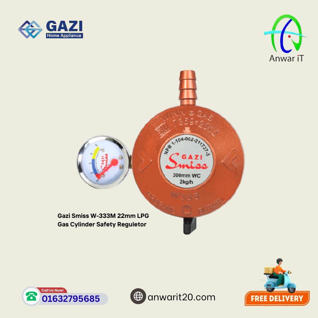 Gazi Smiss W-333M – 22mm LPG Gas Regulator