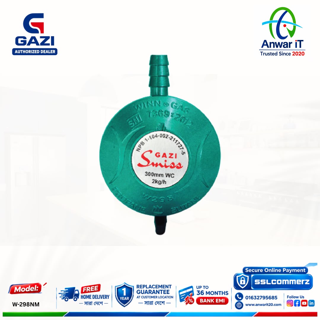 Gazi Smiss W-298NM LPG Gas Regulator – Safe & Reliable Gas Control