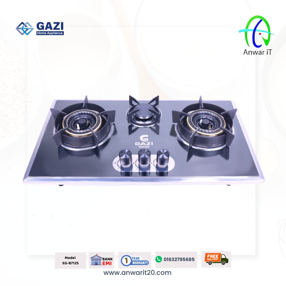 Gazi Smiss EG-B712S Premium Gas Stove – Smart Cooking with Stylish Design 