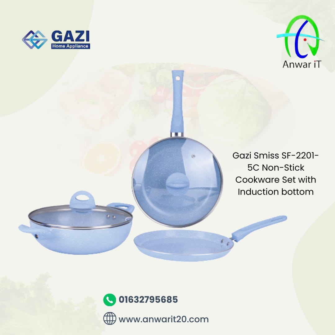 Gazi Smiss SF-2201-5C Non-Stick Cookware Set with Induction bottom