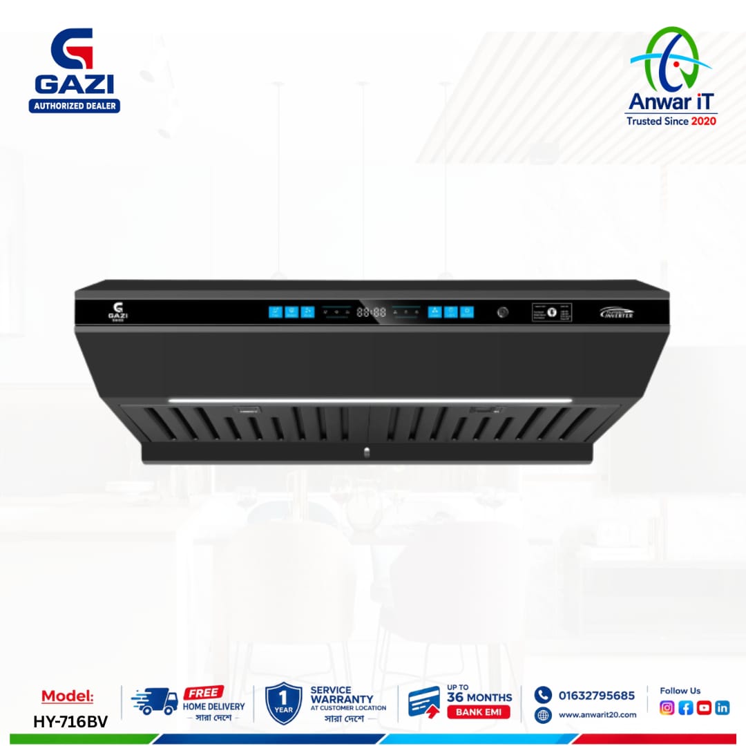 Gazi Smiss HY-716BV Premium Kitchen Hood – Hand Motion Sensor & Touch Control