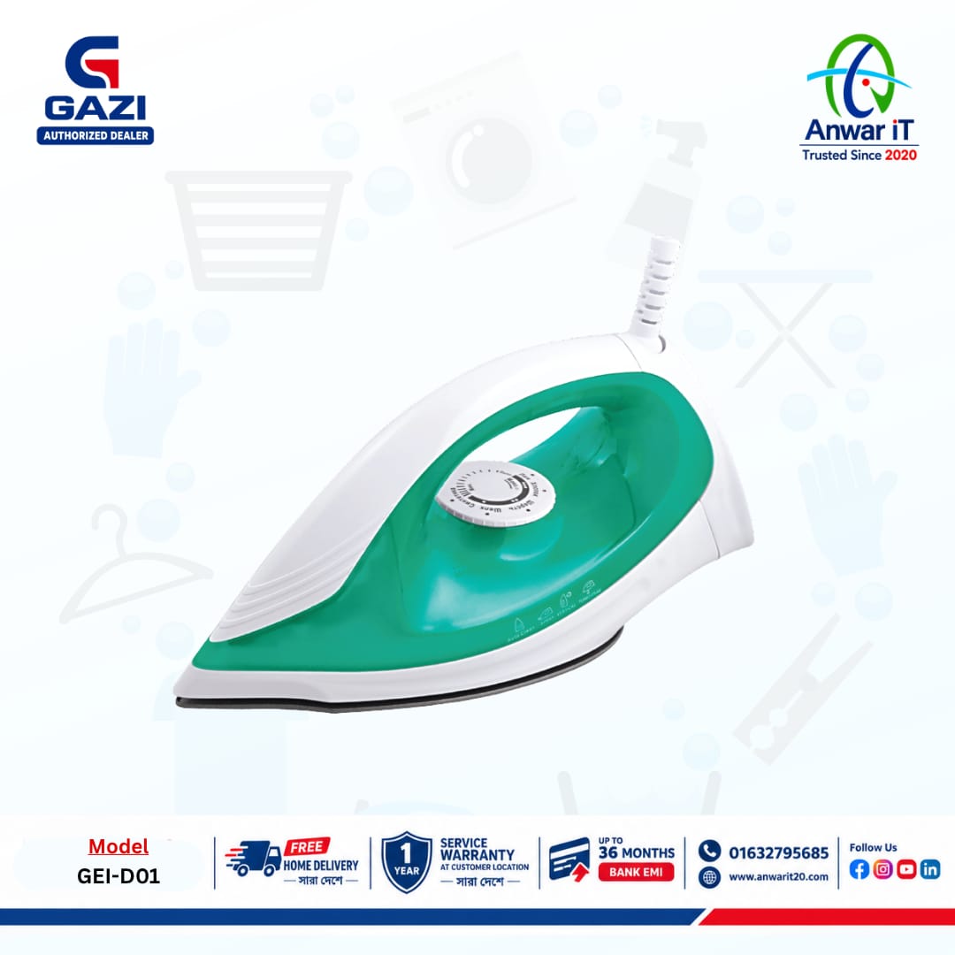 Gazi Smiss GEI-D01 Dry Iron | Reliable Performance & Easy Ironing