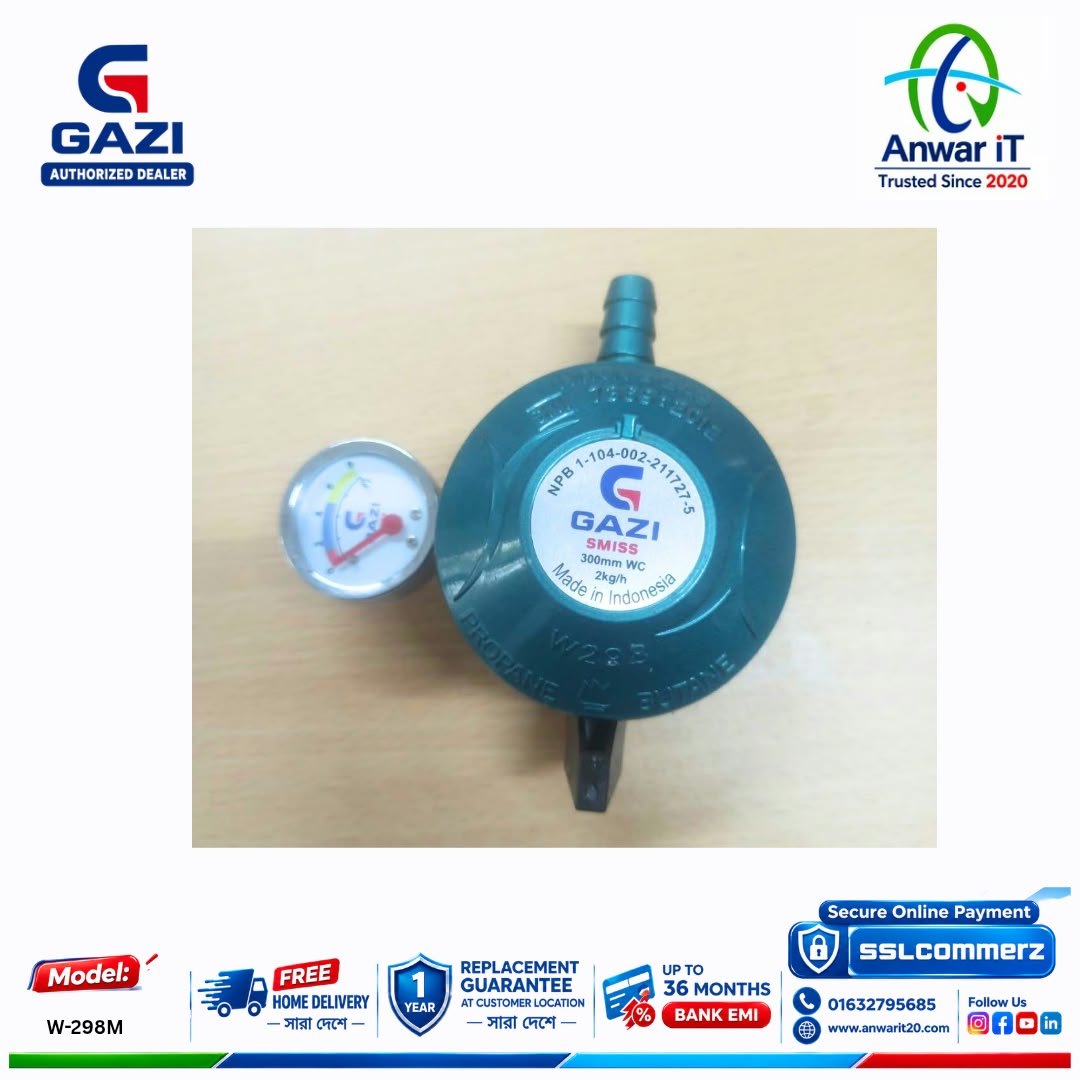 Gazi Smiss W-298M Safety LPG Gas Regulator | Low-Pressure Gas Regulator 2