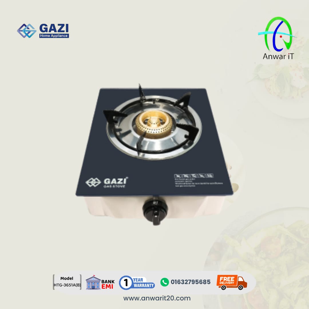 Gazi HTG-3651A (B) Premium Double Burner Gas Stove