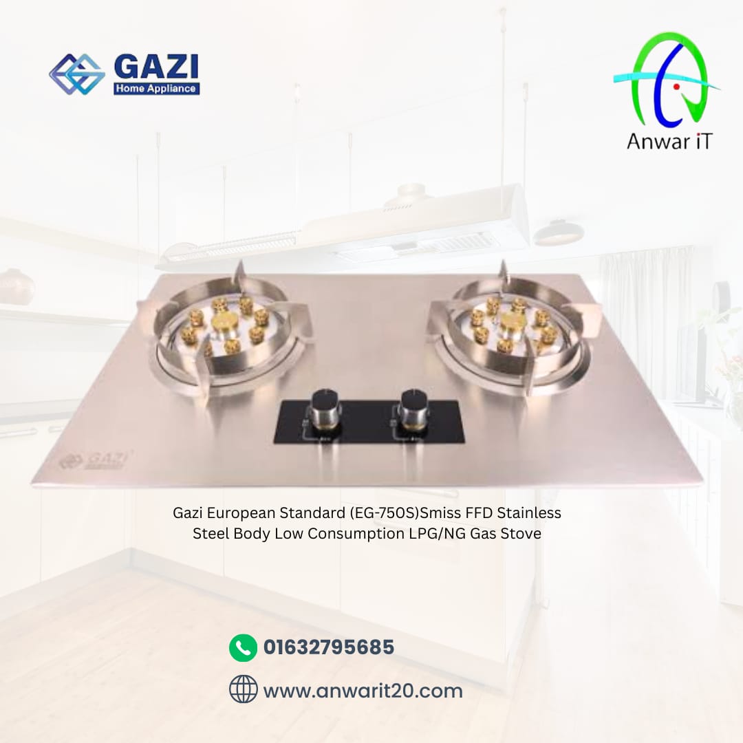 Gazi European Standard EG-750S Smiss FFD Stainless Steel Body Low Consumption LPG/NG Gas Stove