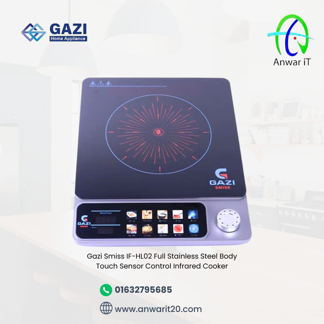 Gazi Smiss IF-HL02 Full Stainless Steel Body Touch Sensor Control Infrared Cooker