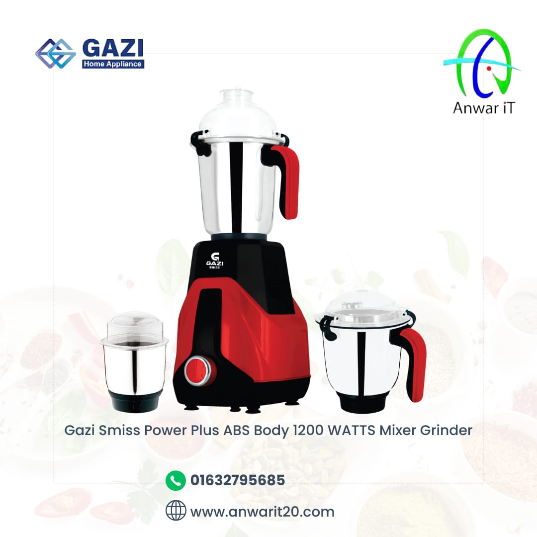 Gazi Smiss Power Plus ABS Body 1200 WATTS Mixer Grinder