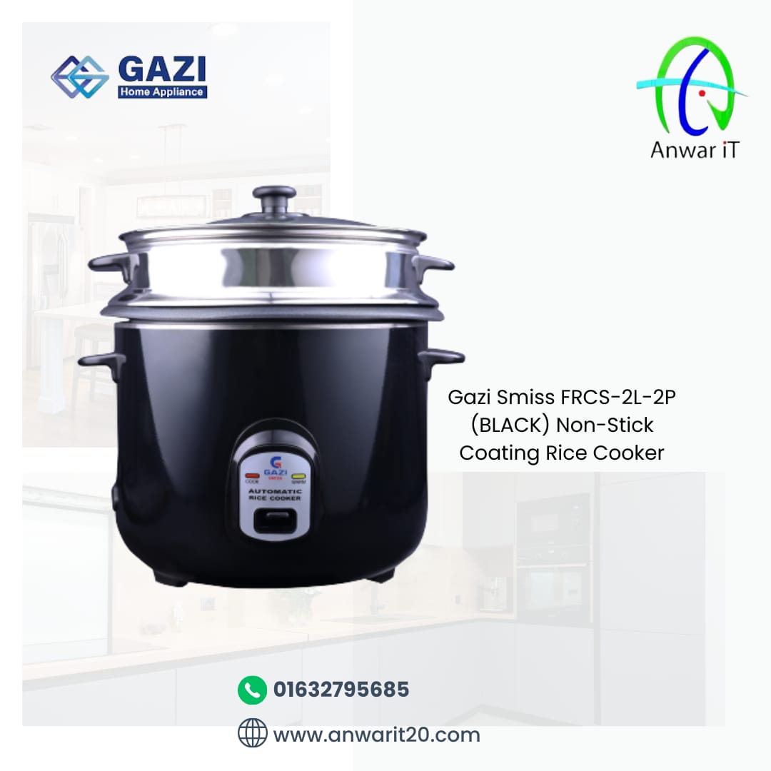 Gazi Smiss FRCS-2L-2P (BLACK) Non-Stick Coating Rice Cooker