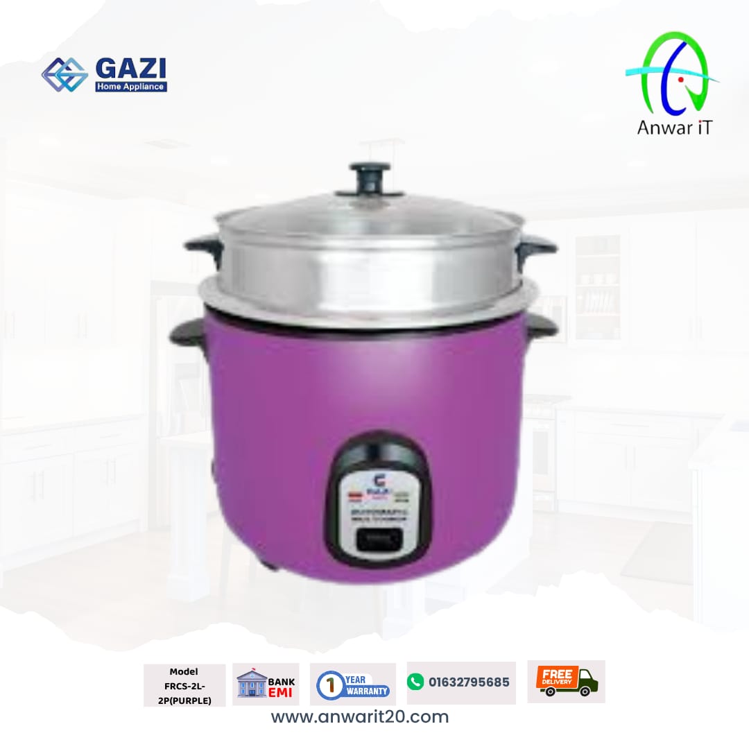 Gazi FRCS-2L-2P (Purple) 2L Electric Rice Cooker – Stylish & Efficient