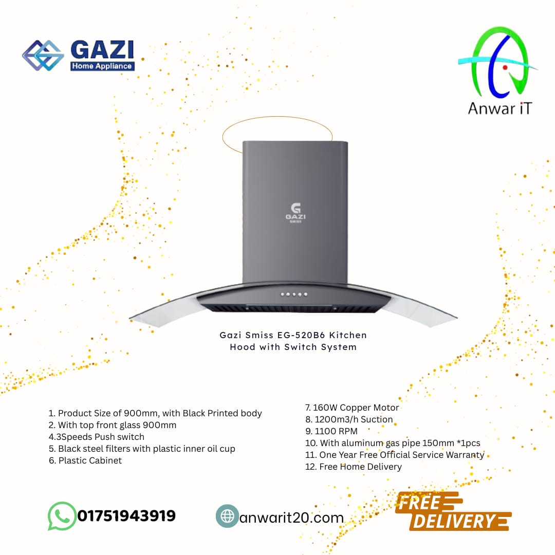 Gazi Smiss EG-520B6 Kitchen Hood with Switch System