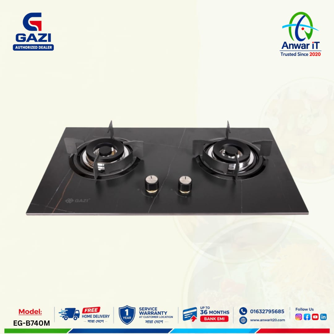 Gazi Smiss EG-B740M Marble Body Gas Stove | Premium Design & Reliable Performance