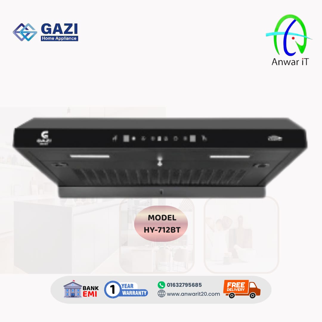 Gazi Smiss HY-712BT Kitchen Hood | Powerful Suction & Modern Design