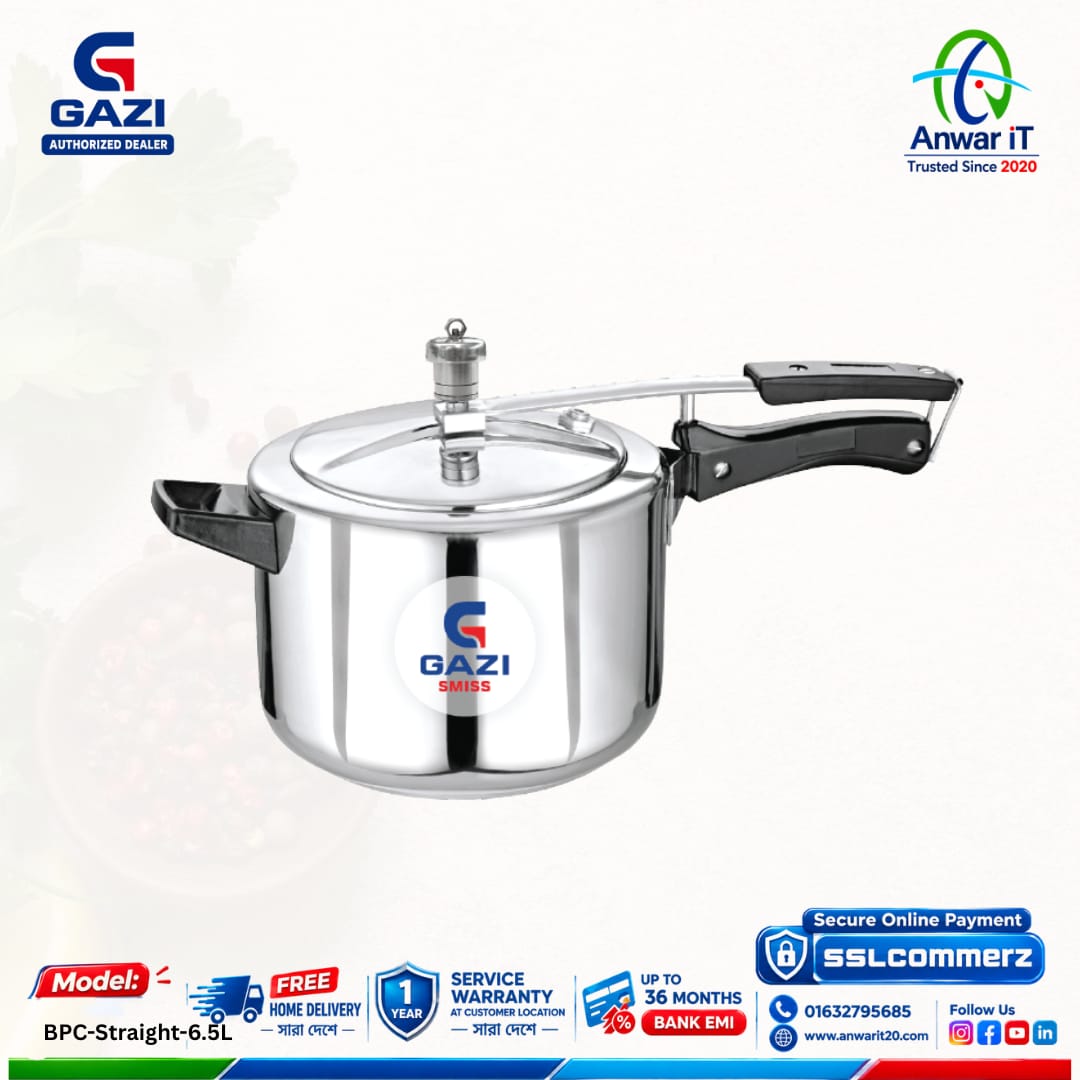 Gazi Smiss BPC-Straight-6.5L Pressure Cooker | Premium Quality & Reliable Performance