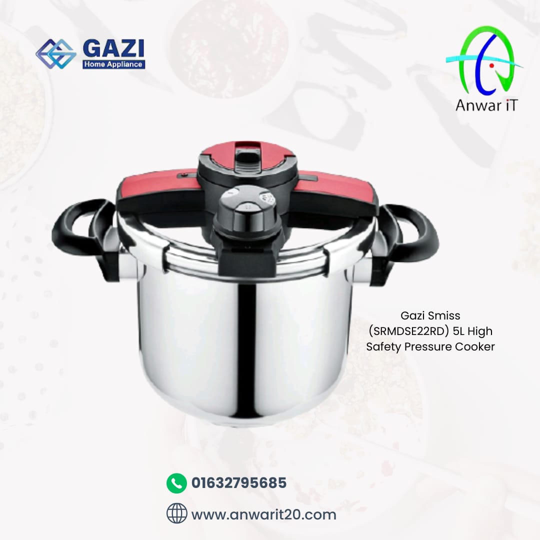 Gazi Smiss (SRMDSE22RD) 5L High Safety Pressure Cooker