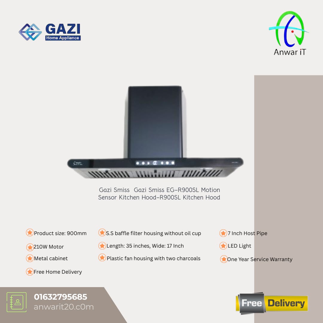 Gazi Smiss EG-R900SL Motion Sensor Kitchen Hood
