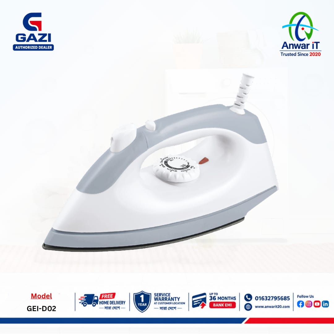Gazi Smiss GEI-D02 Dry Iron with Spray | Efficient Ironing