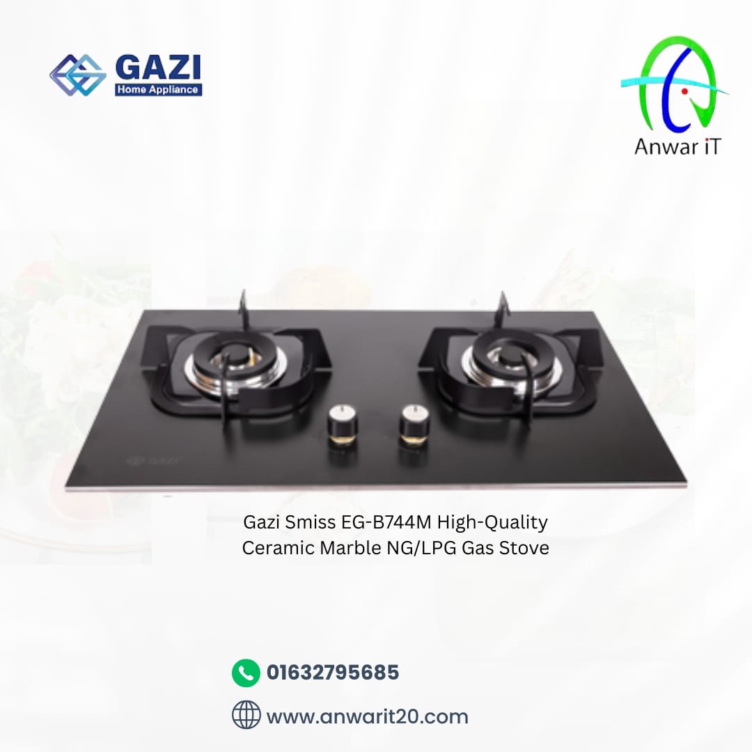 Gazi Smiss EG-B744M High-Quality Ceramic Marble NG/LPG Gas Stove
