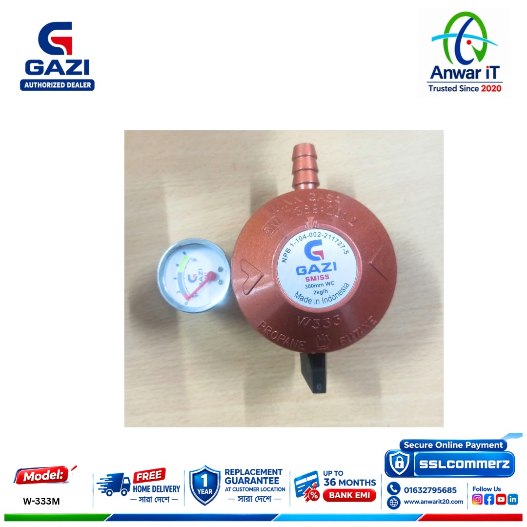 Gazi Smiss W-333M Safety LPG Regulator – Reliable Gas Control 2