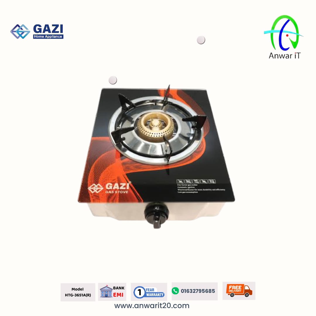 Gazi HTG-3651A(R) LPG Gas Stove – Smart, Stylish & Reliable Cooking Solution