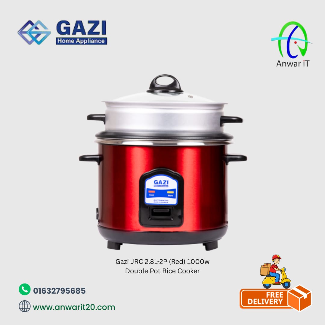Gazi JRC 2.8L-2P (Red) 1000w Double Pot Rice Cooker