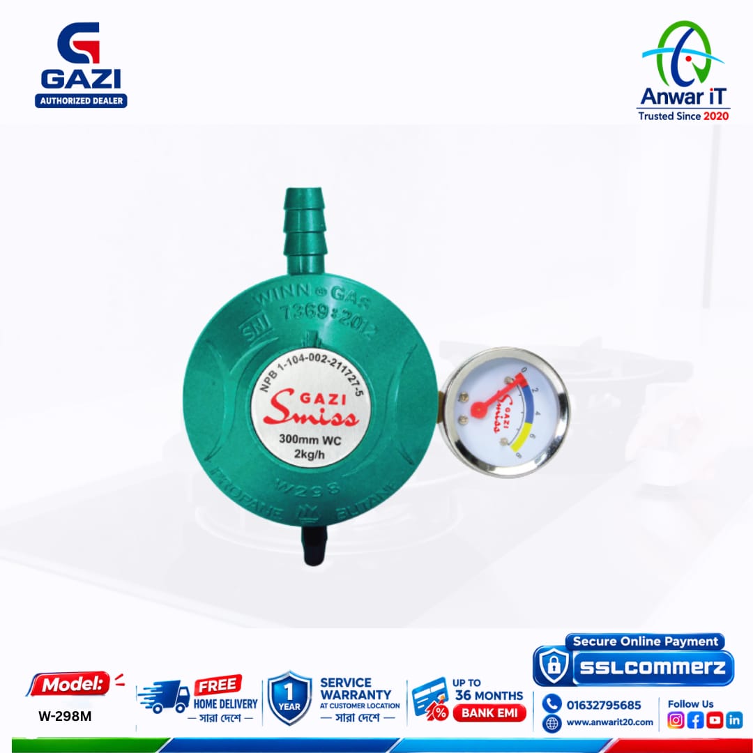 Gazi Smiss W-298M Safety LPG Gas Regulator | Low-Pressure Gas Regulator