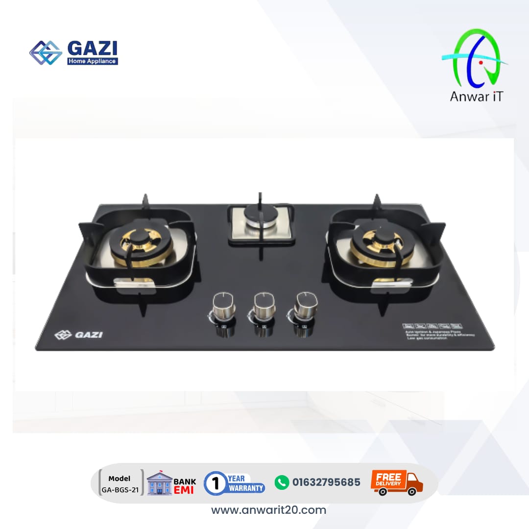 Gazi Smiss GA-BGS-21 Premium Glass Top Gas Stove