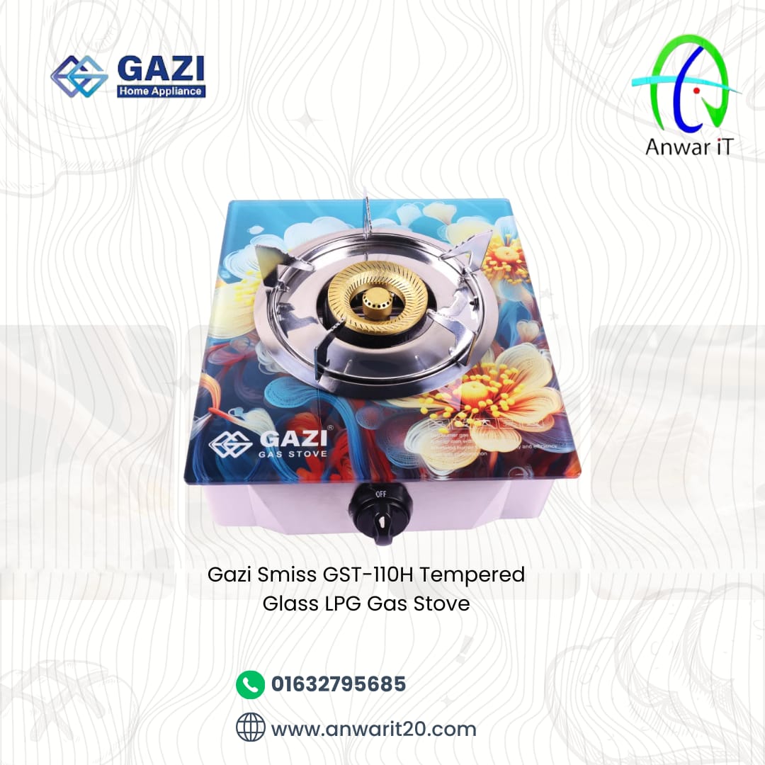Gazi Smiss GST-110H Tempered Glass LPG Gas Stove