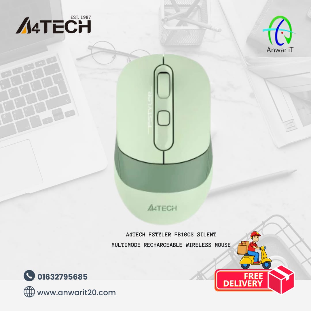 A4TECH FSTYLER FB10CS Silent Multimode Rechargeable Wireless Mouse