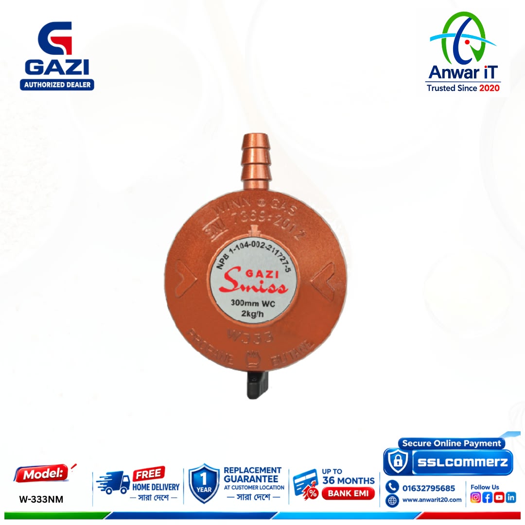 Gazi Smiss W-333NM LPG Safety Gas Regulator